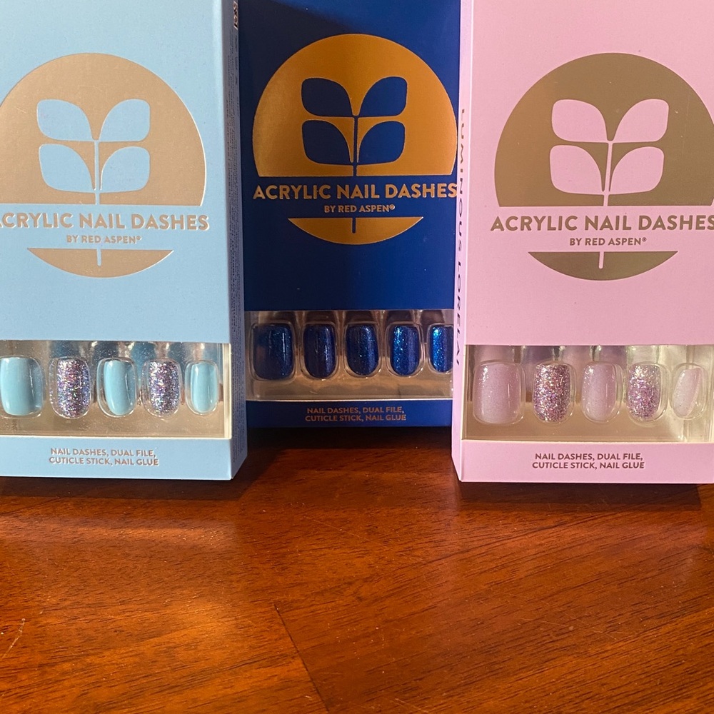 Acrylic Nail Dashes, 3 sets. Brand new in boxes.